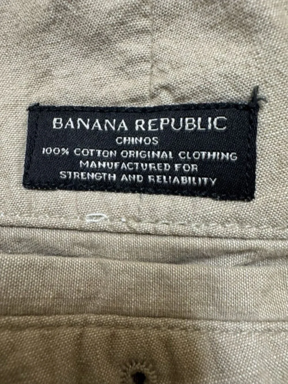 Banana Republic Emerson Pants Mens 34x30 Khaki Tan Straight Leg 100% Cotton